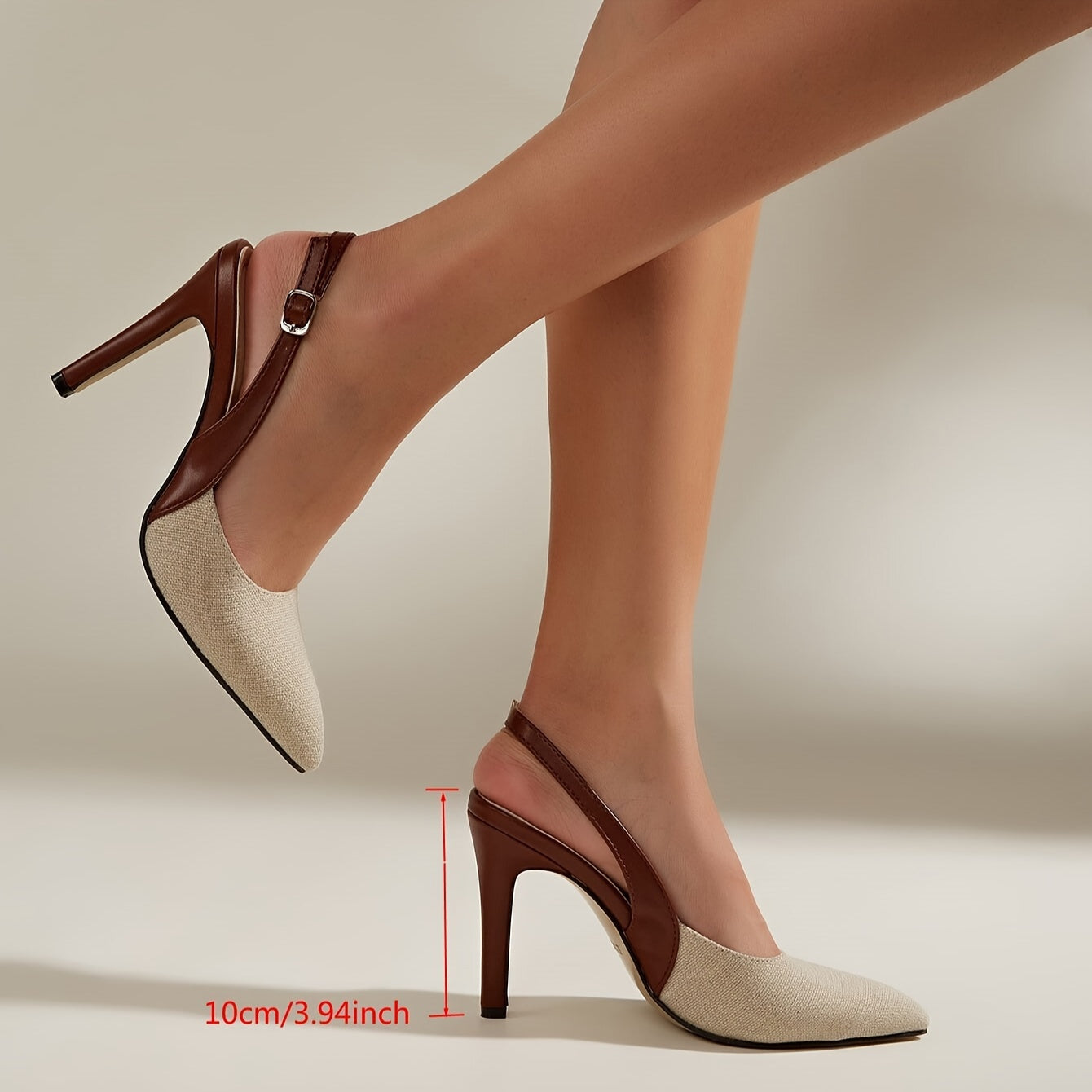 Amélie™ | Zapatos de tacón con talón abierto y detalles en contraste