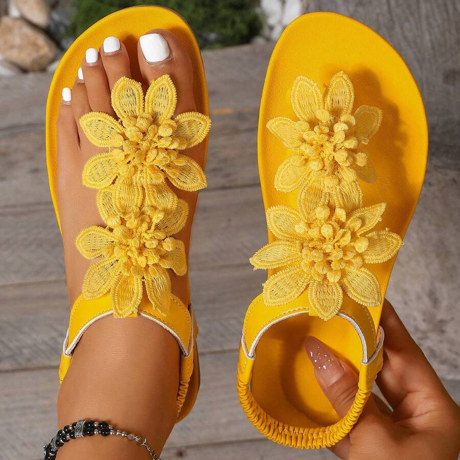 Fiorella Sandalias Ortopédicas con Flores Bordadas