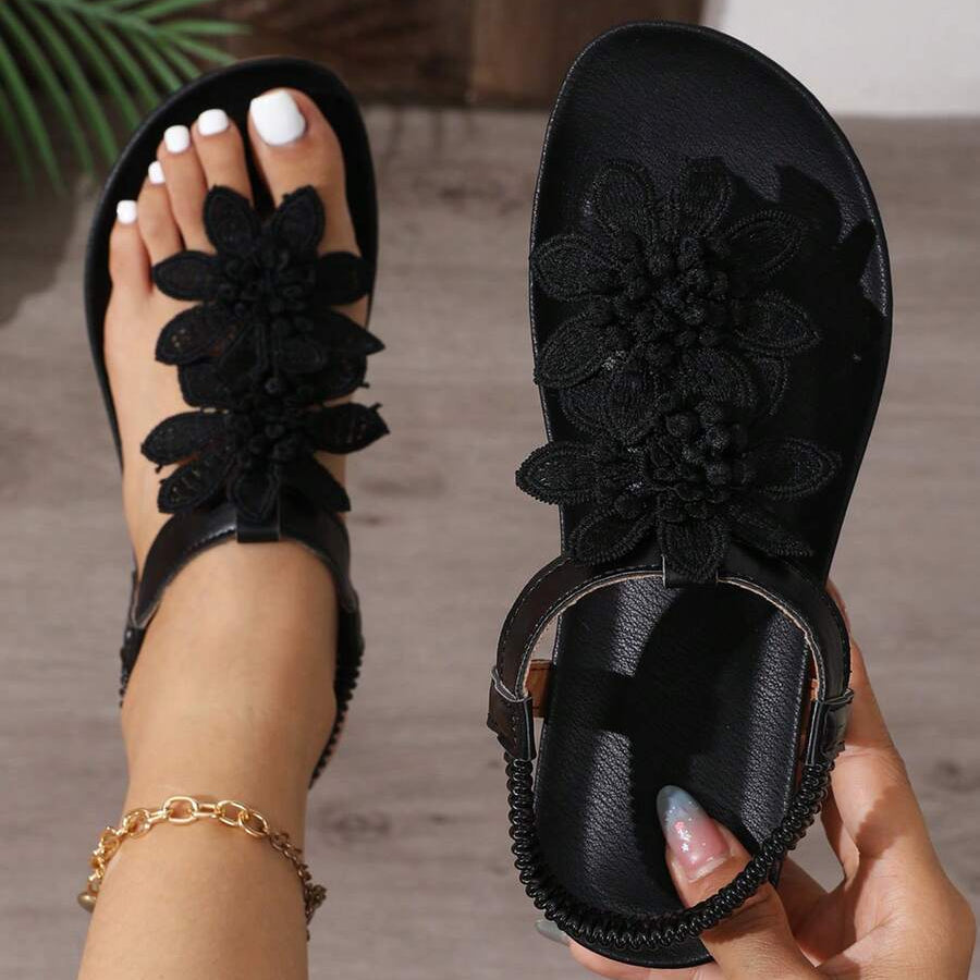 Fiorella Sandalias Ortopédicas con Flores Bordadas
