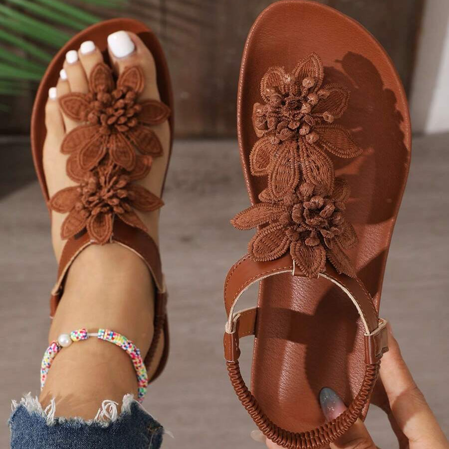 Fiorella Sandalias Ortopédicas con Flores Bordadas