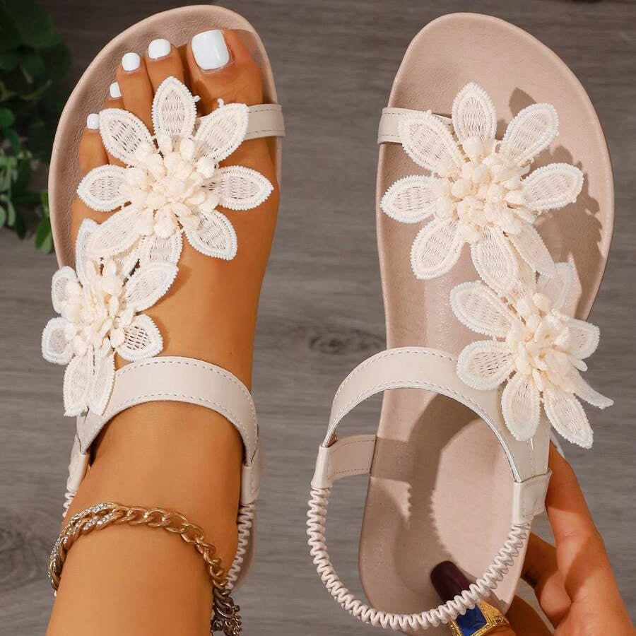 Fiorella Sandalias Ortopédicas con Flores Bordadas