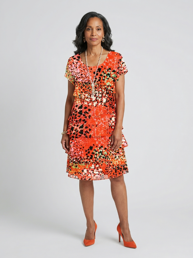 Robe longueur genou à motifs éparpillés Evania