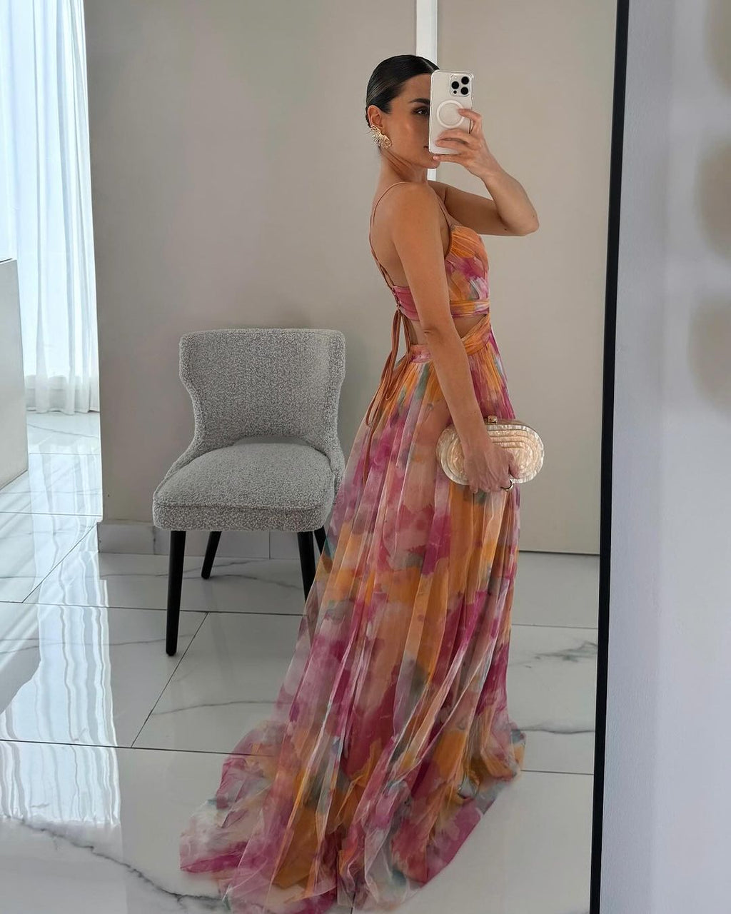 Gisela| Vestido maxi encantado con motivo floral