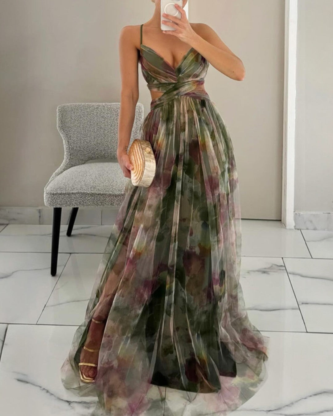 Gisela| Vestido maxi encantado con motivo floral