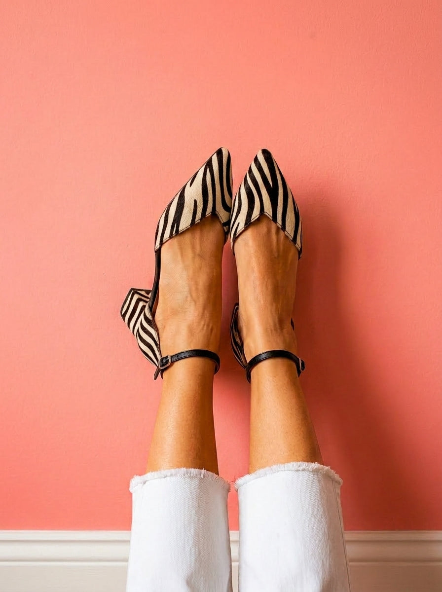 Karen™ | Zapatos de Tacón con Punta y Estampado de Cebra
