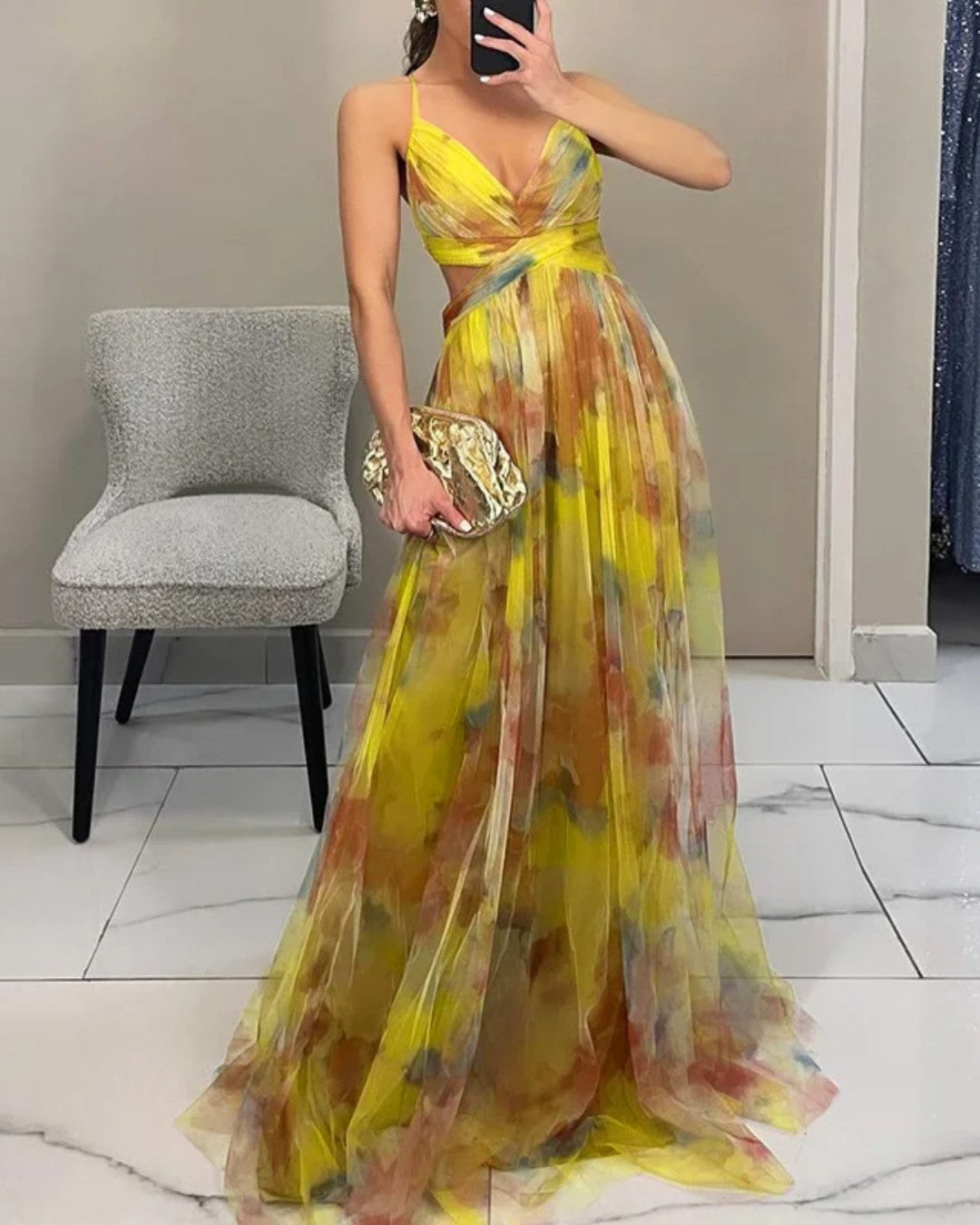 Gisela| Vestido maxi encantado con motivo floral