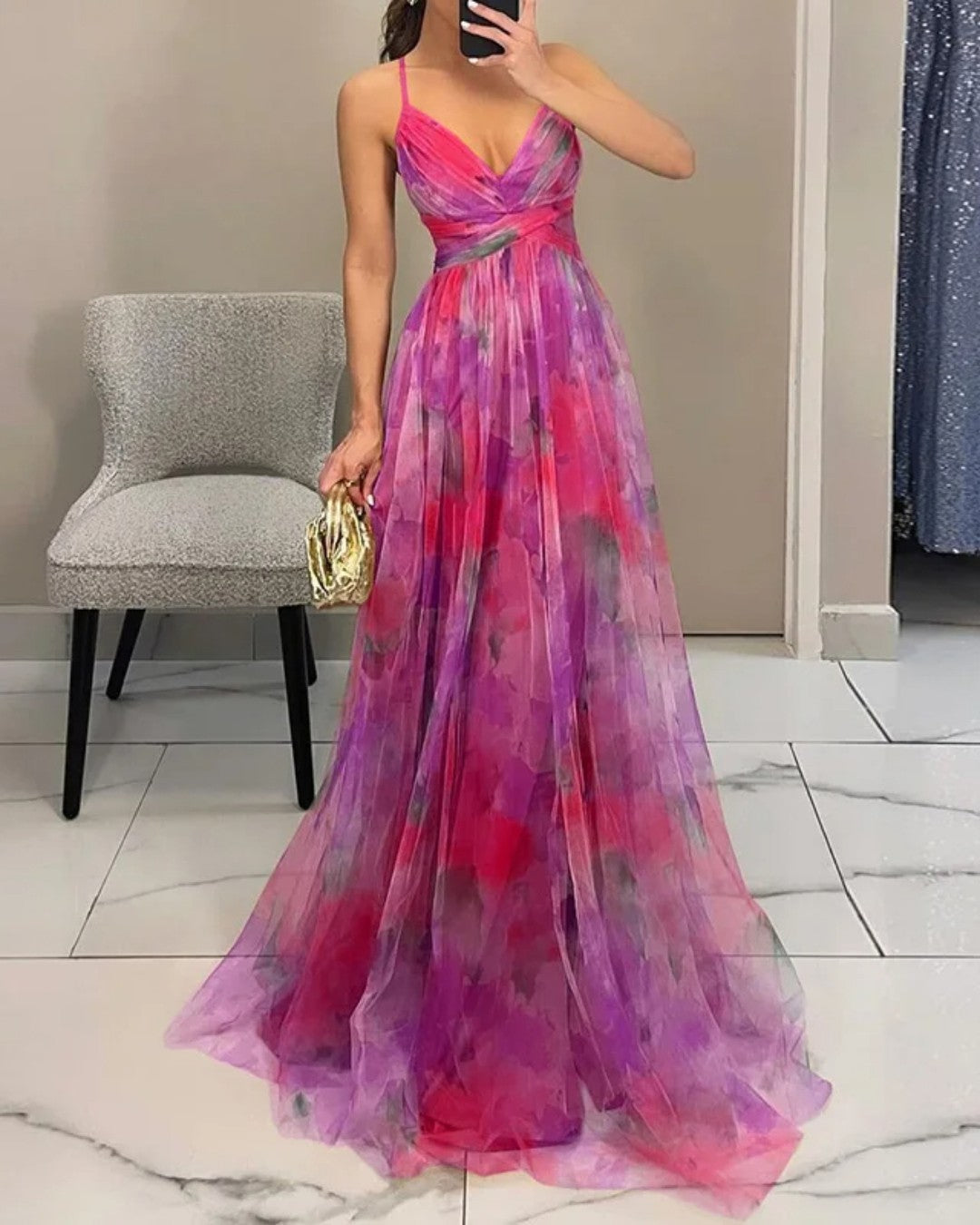 Gisela| Vestido maxi encantado con motivo floral