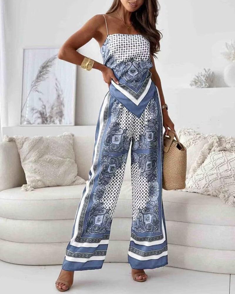 Helen | Conjunto Elegante de Cintura Alta y Pantalones para el Verano