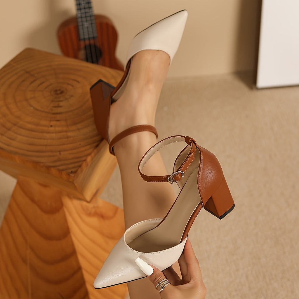 Mariela™ | Zapatos de Tacón con Tiras Bicolor