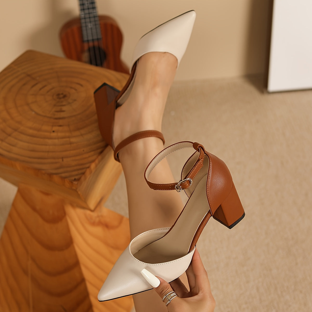 Mariela™ | Zapatos de Tacón con Tiras Bicolor
