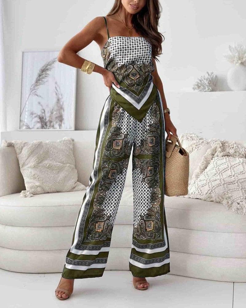 Helen | Conjunto Elegante de Cintura Alta y Pantalones para el Verano