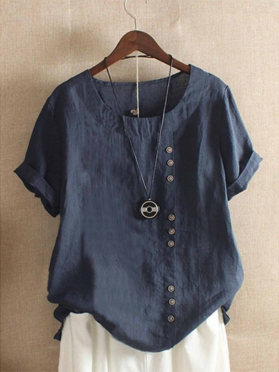Blouse Aérée avec Patte de Boutonnage Bianca