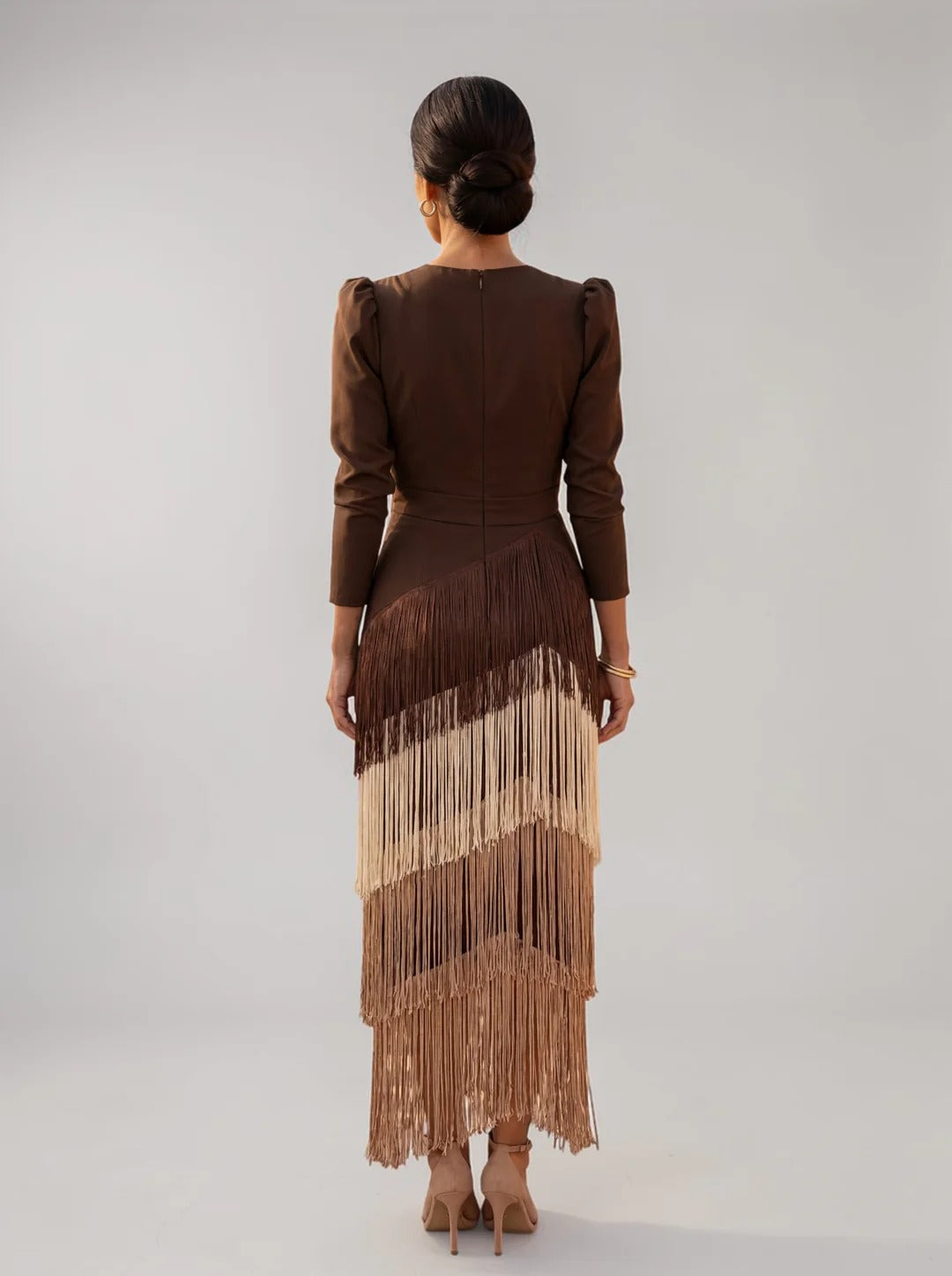 Sofía Vestido Elegante Con Flecos