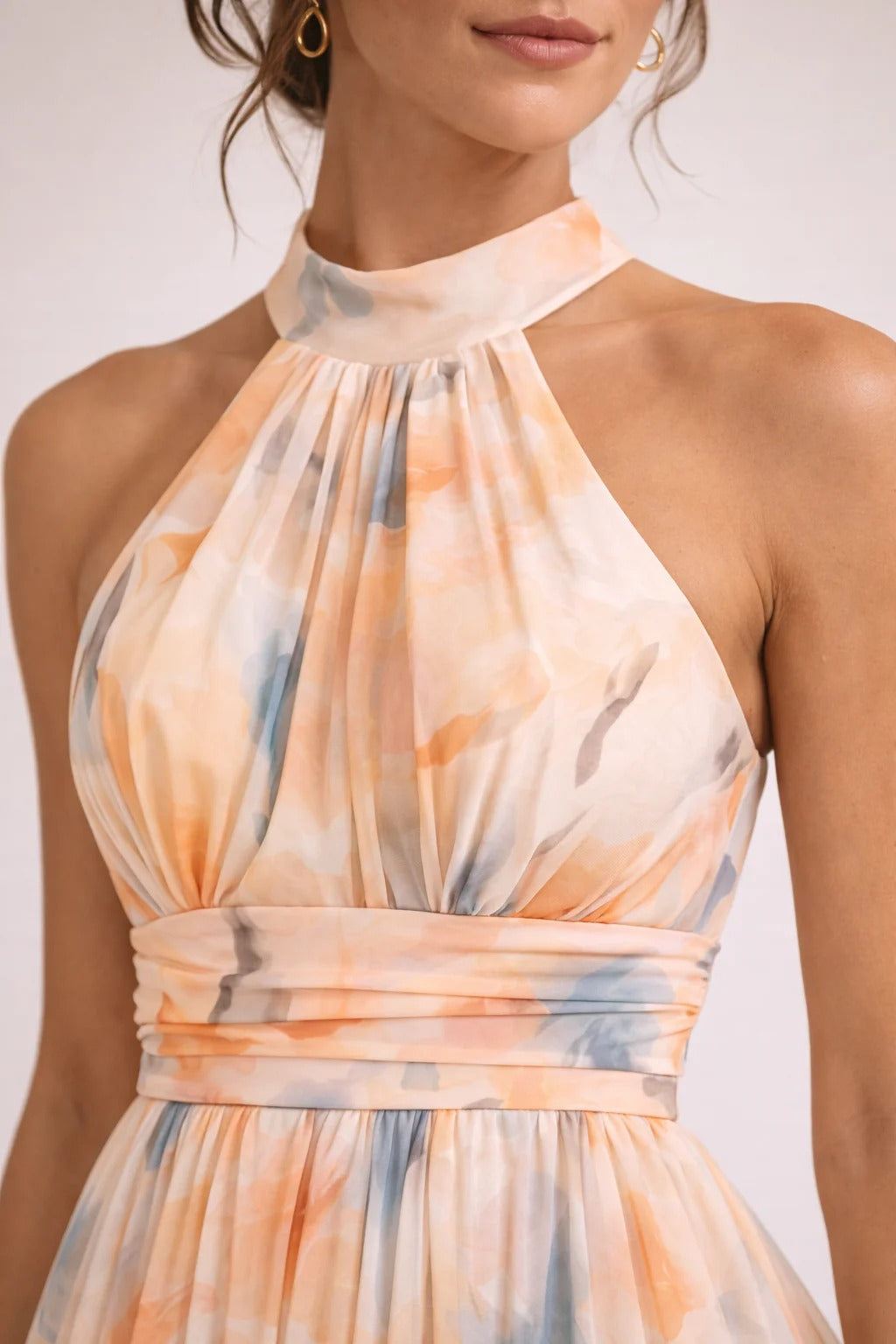 Camila Vestido Halter Acuarela
