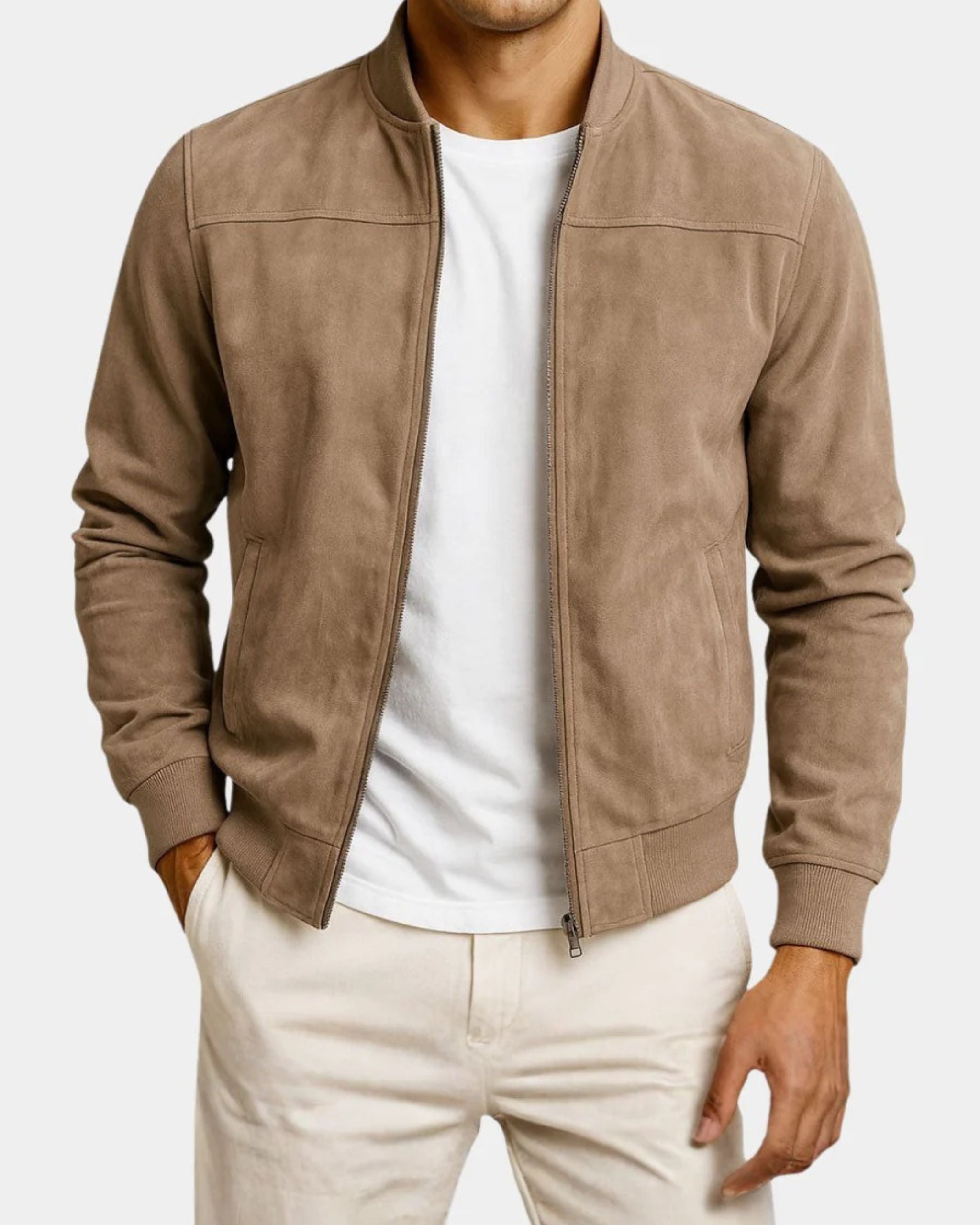 Charles | Chaqueta de aspecto ante para hombre